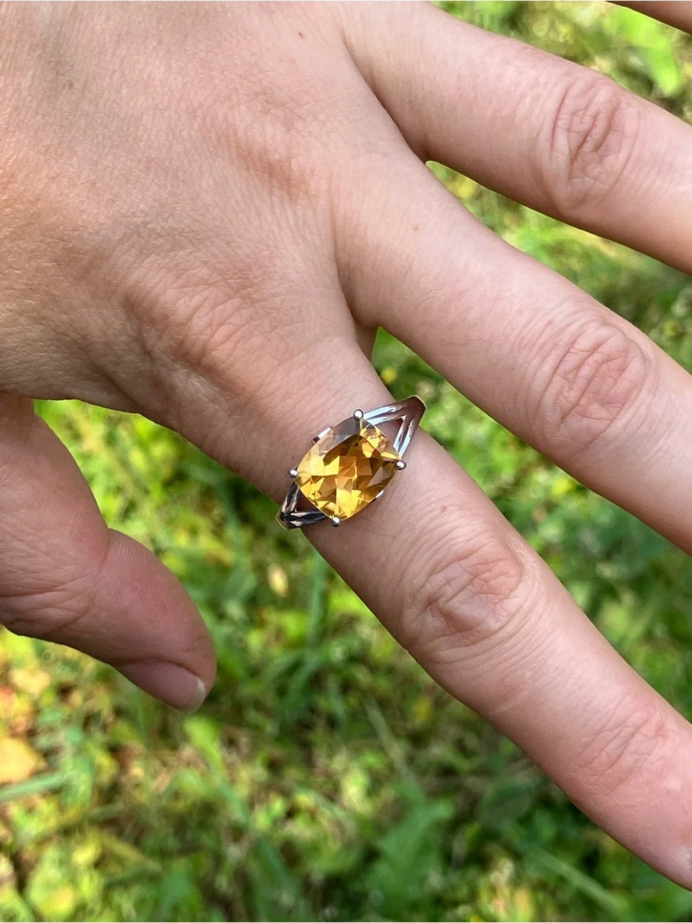 Brazilian Citrine Sterling Silver Ring Size 9
